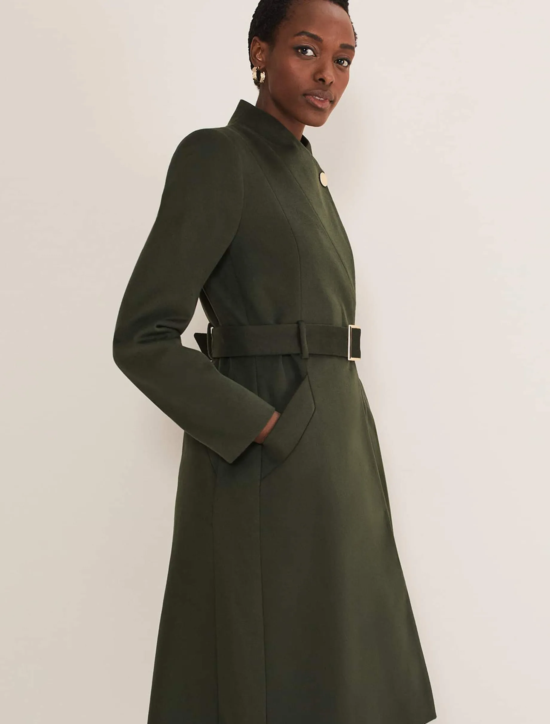 Susie Collarless Wrap Coat