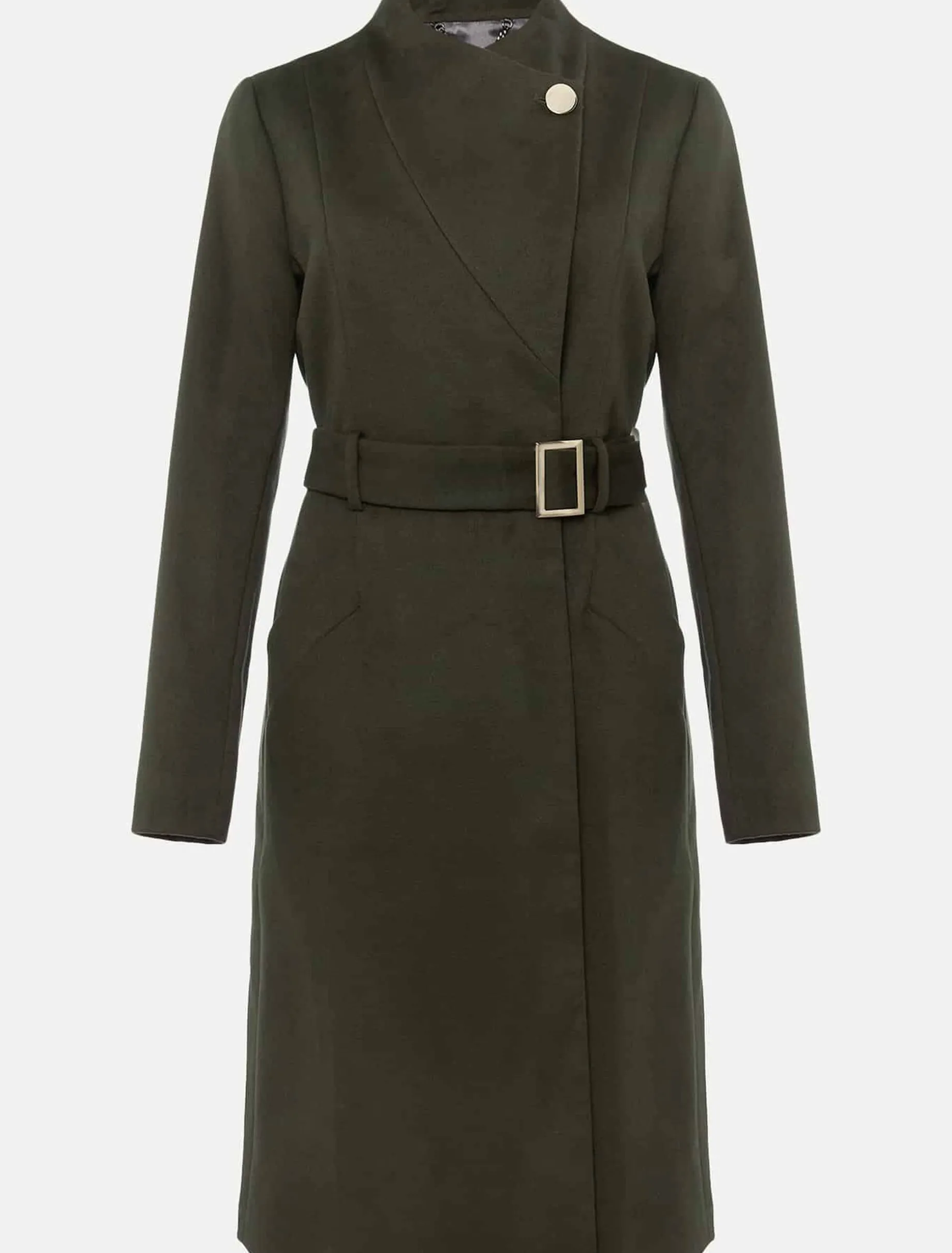 Susie Collarless Wrap Coat