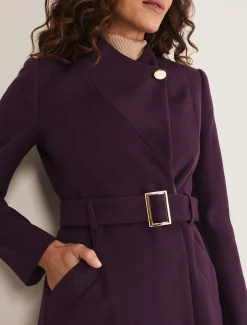Susie Collarless Wrap Coat