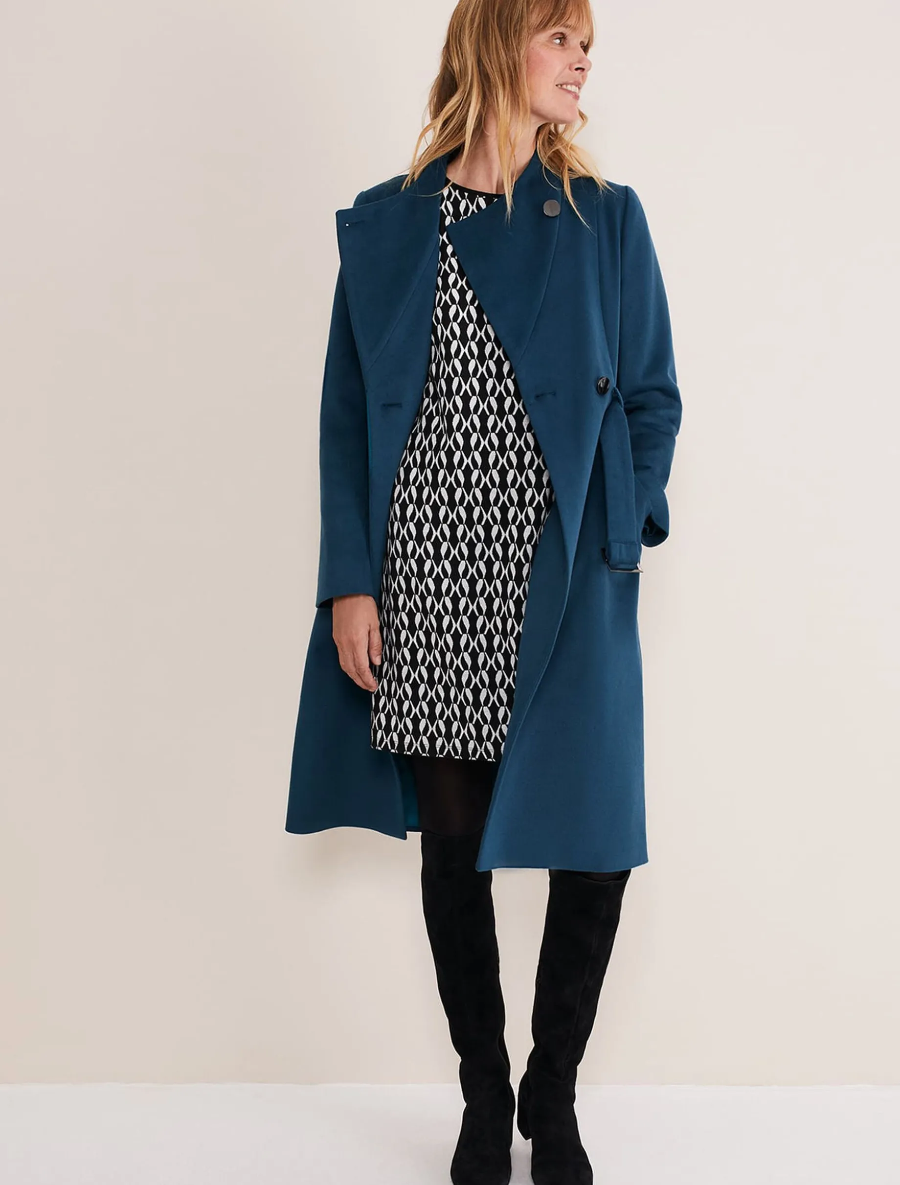 Susie Collarless Wrap Coat