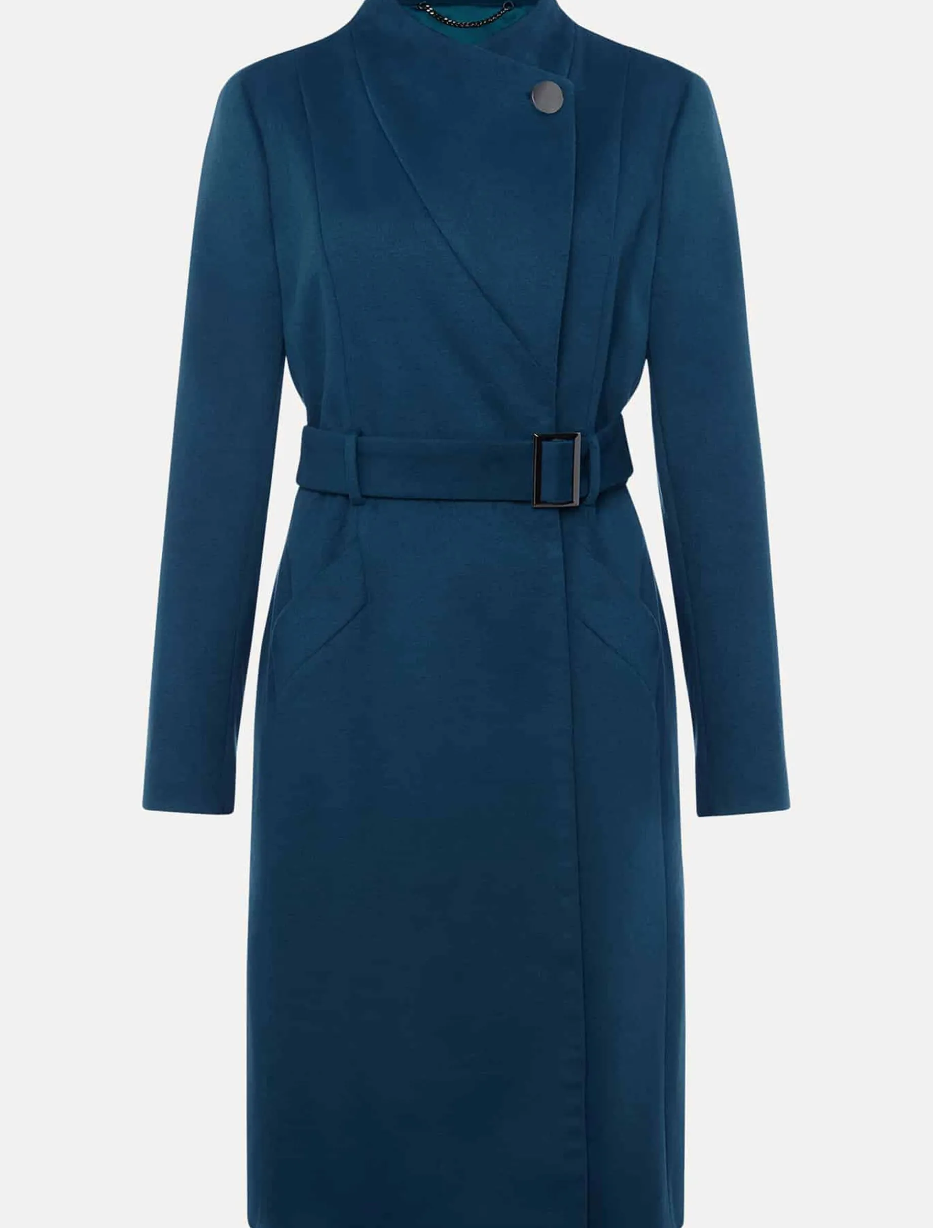 Susie Collarless Wrap Coat