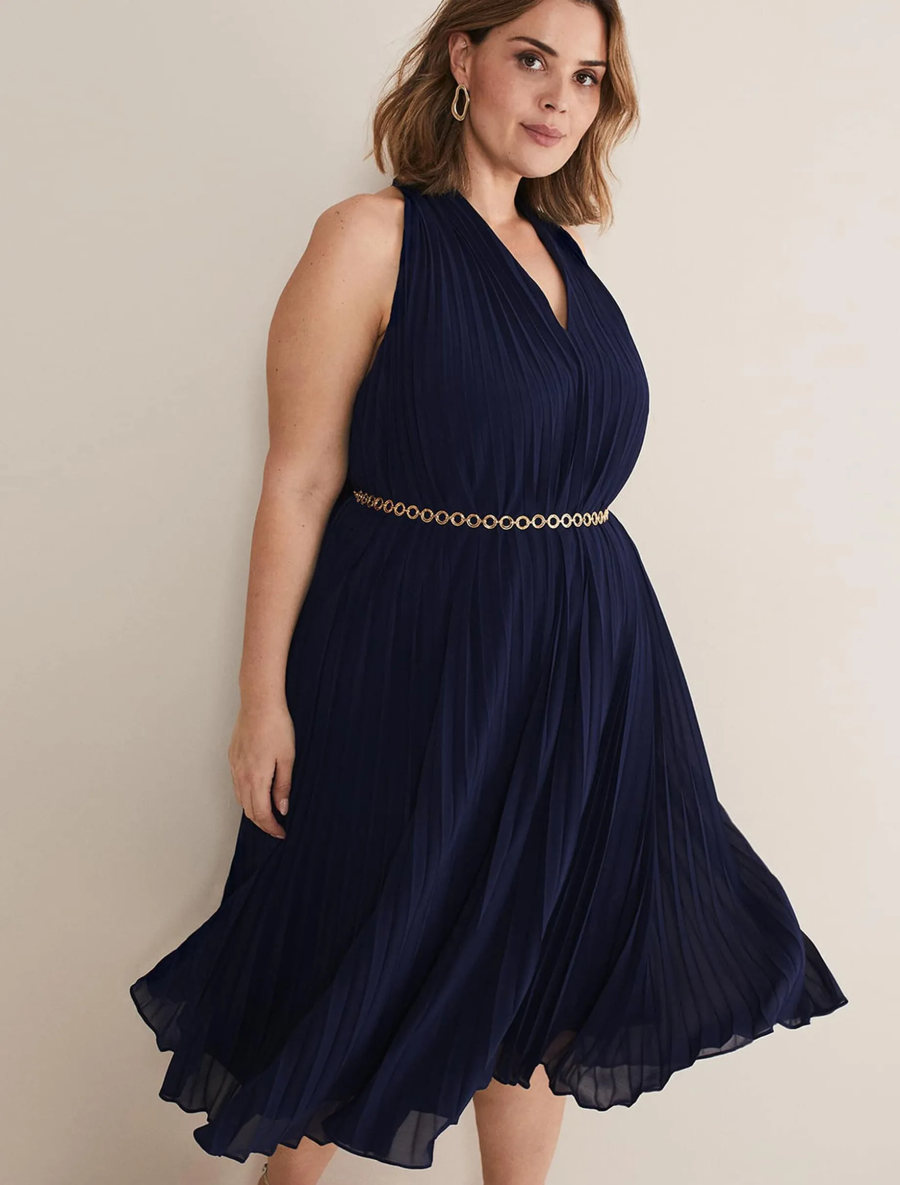 Tabitha Pleated Midi Dress