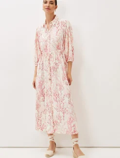 Tana Coral Printed Midi Dress