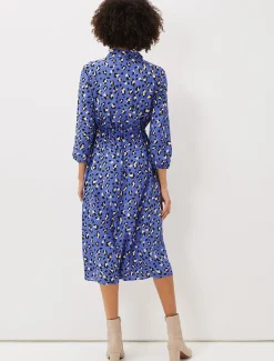 Tana Leopard Print Midi Shirt Dress