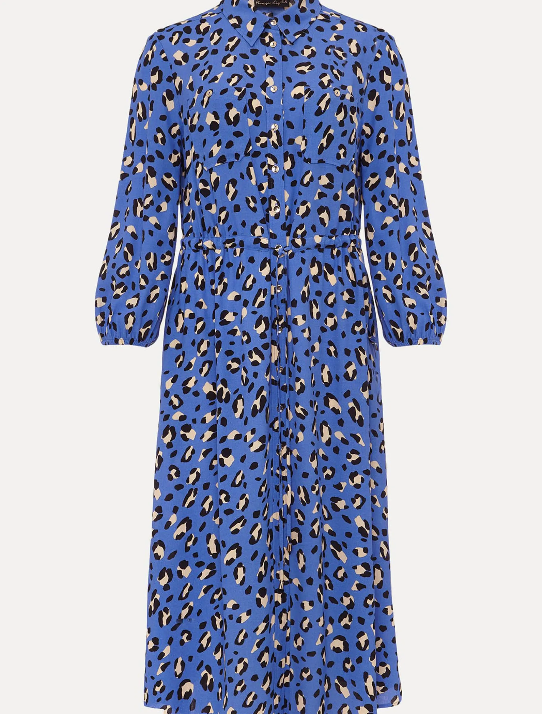 Tana Leopard Print Midi Shirt Dress