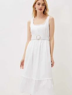 Tanya Cotton Belted Midaxi Dress