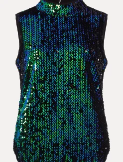 Tasha Sequin Sleeveless Top