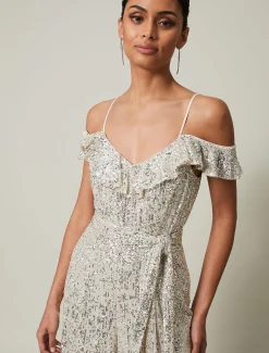 Tazanna Sequin Wide Leg Jumpsuit