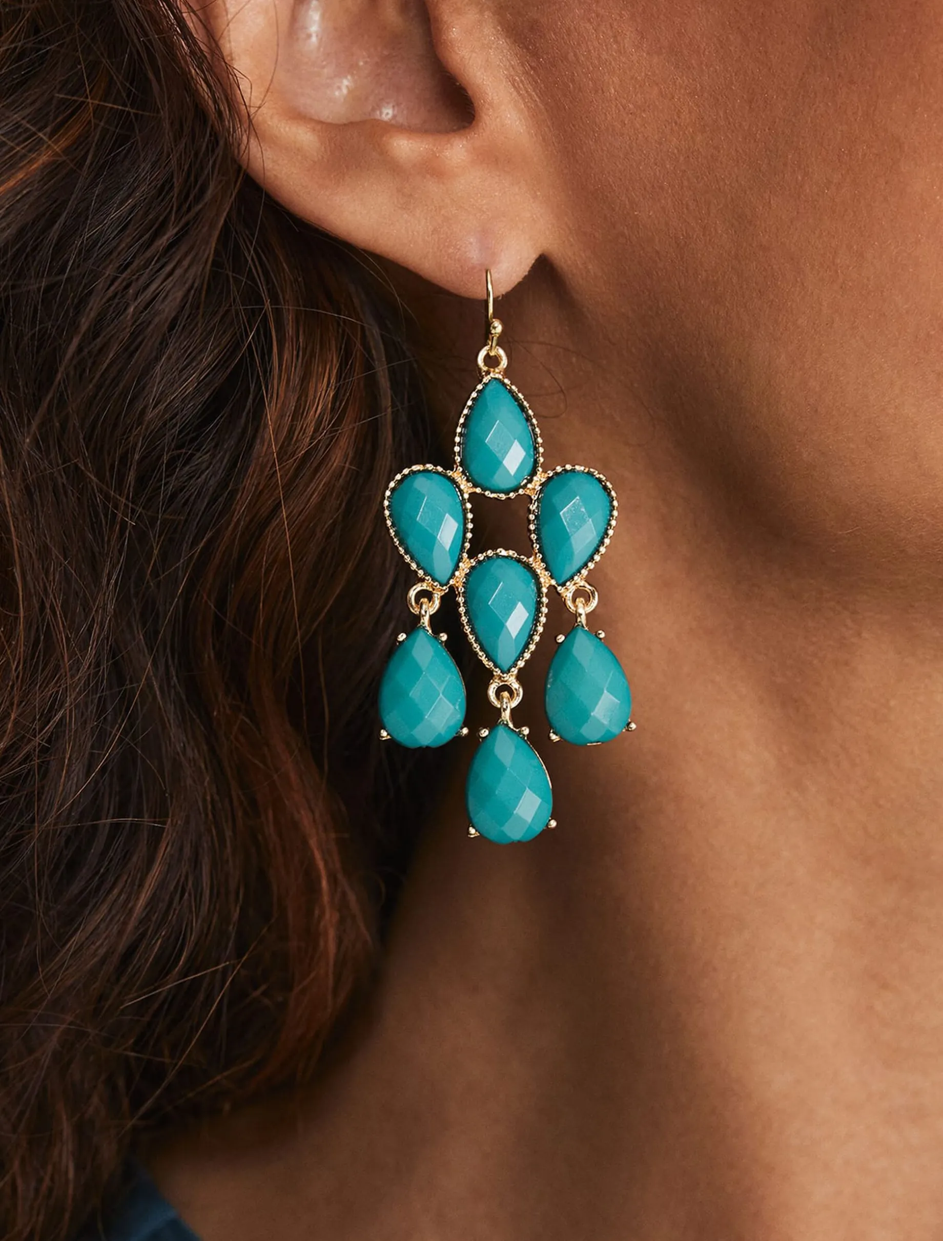 Teadrop Stone Drop Earring