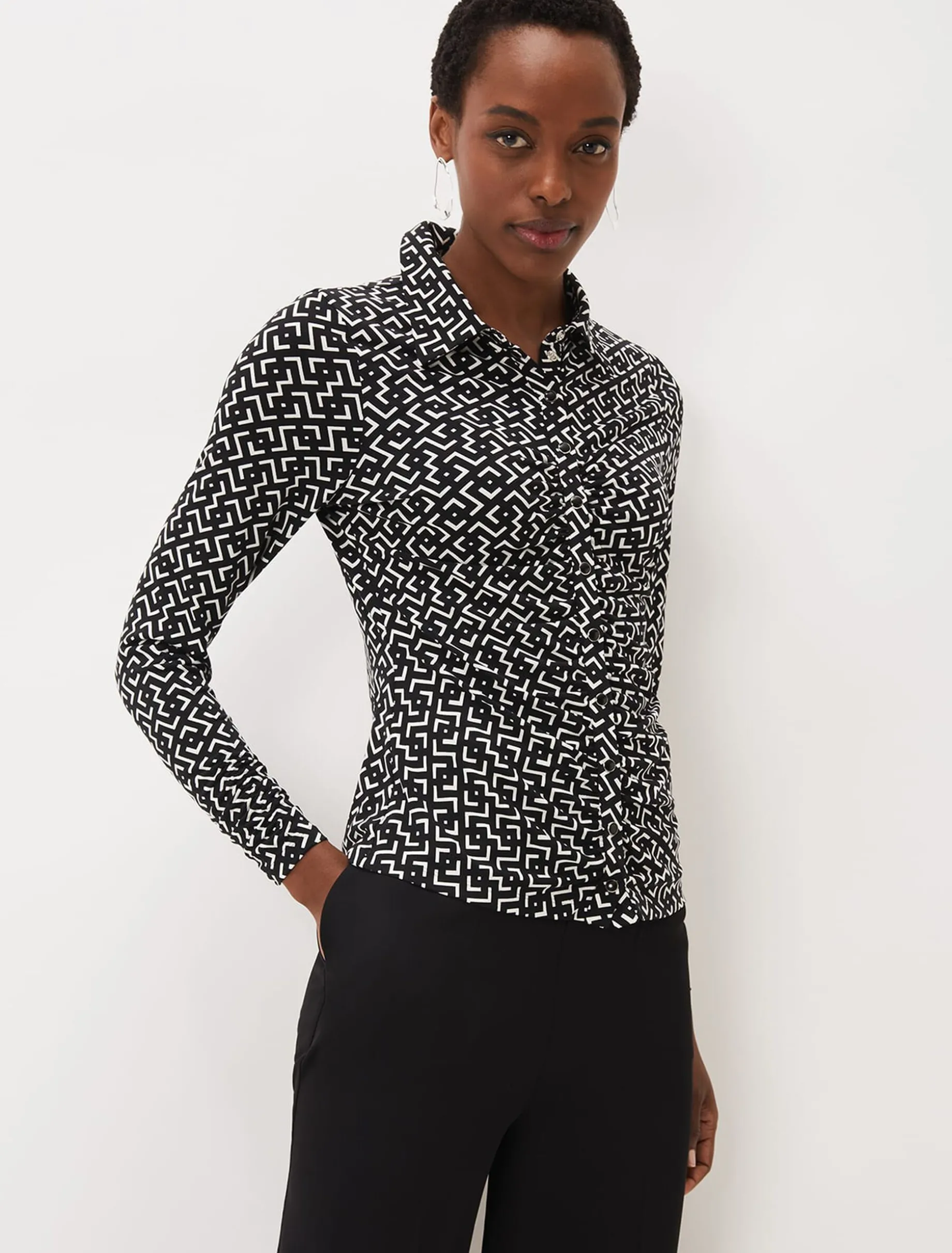 Teigan Jersey Popper Front Shirt