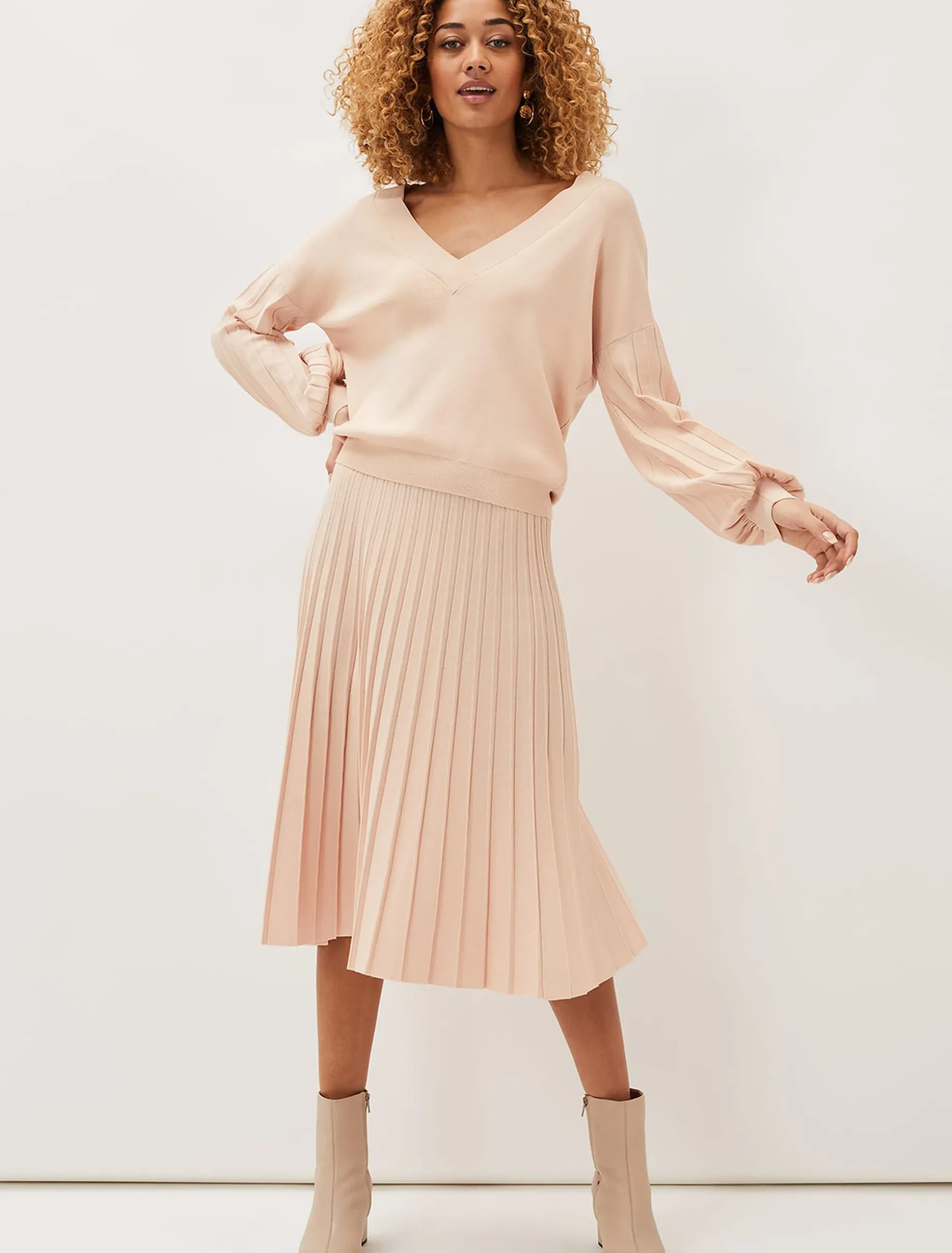 Teodora Pleat Knit Co-Ord Skirt