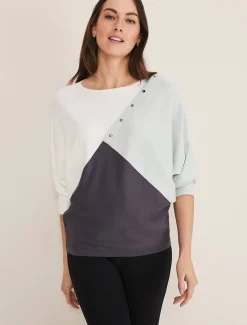 Tessa Colour Block Button Knit