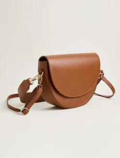 Textured Leather Cross Body Bag