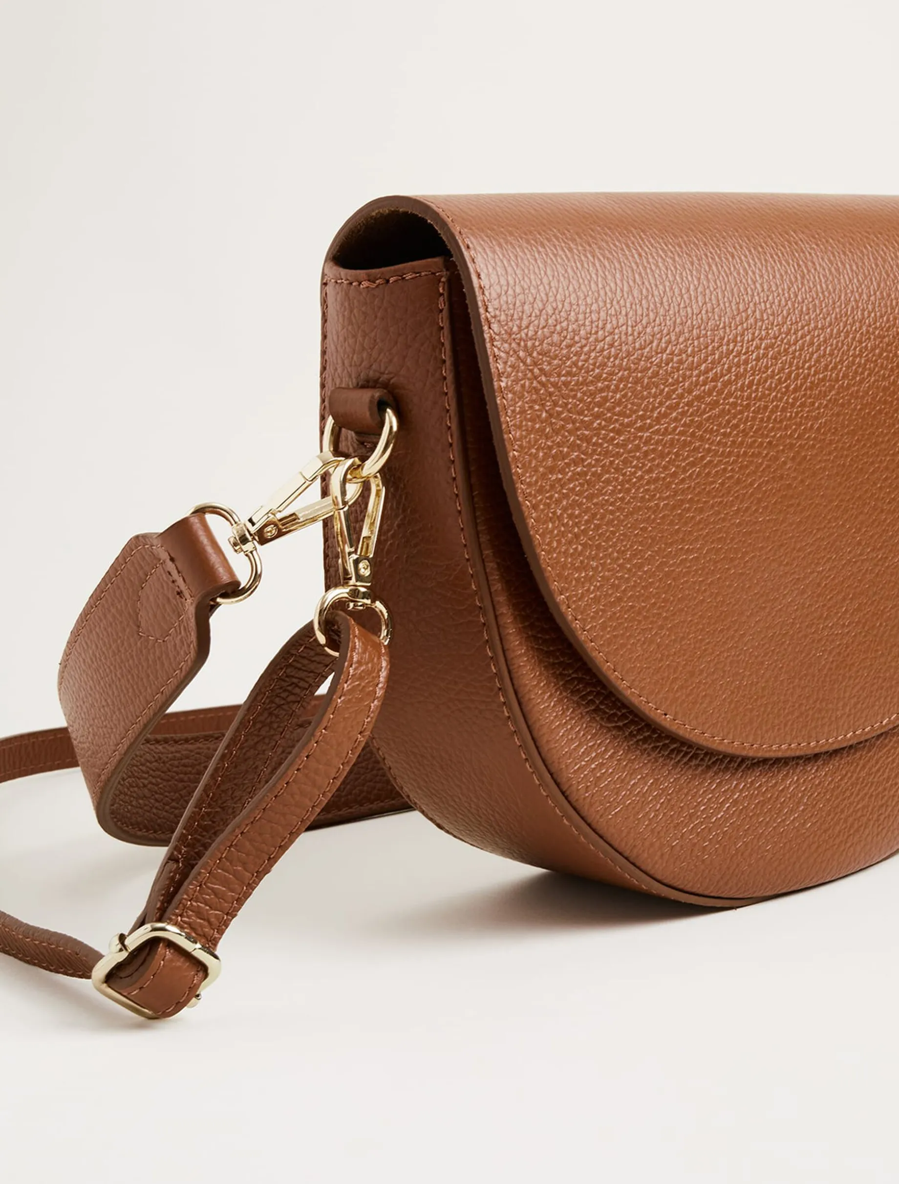 Textured Leather Cross Body Bag