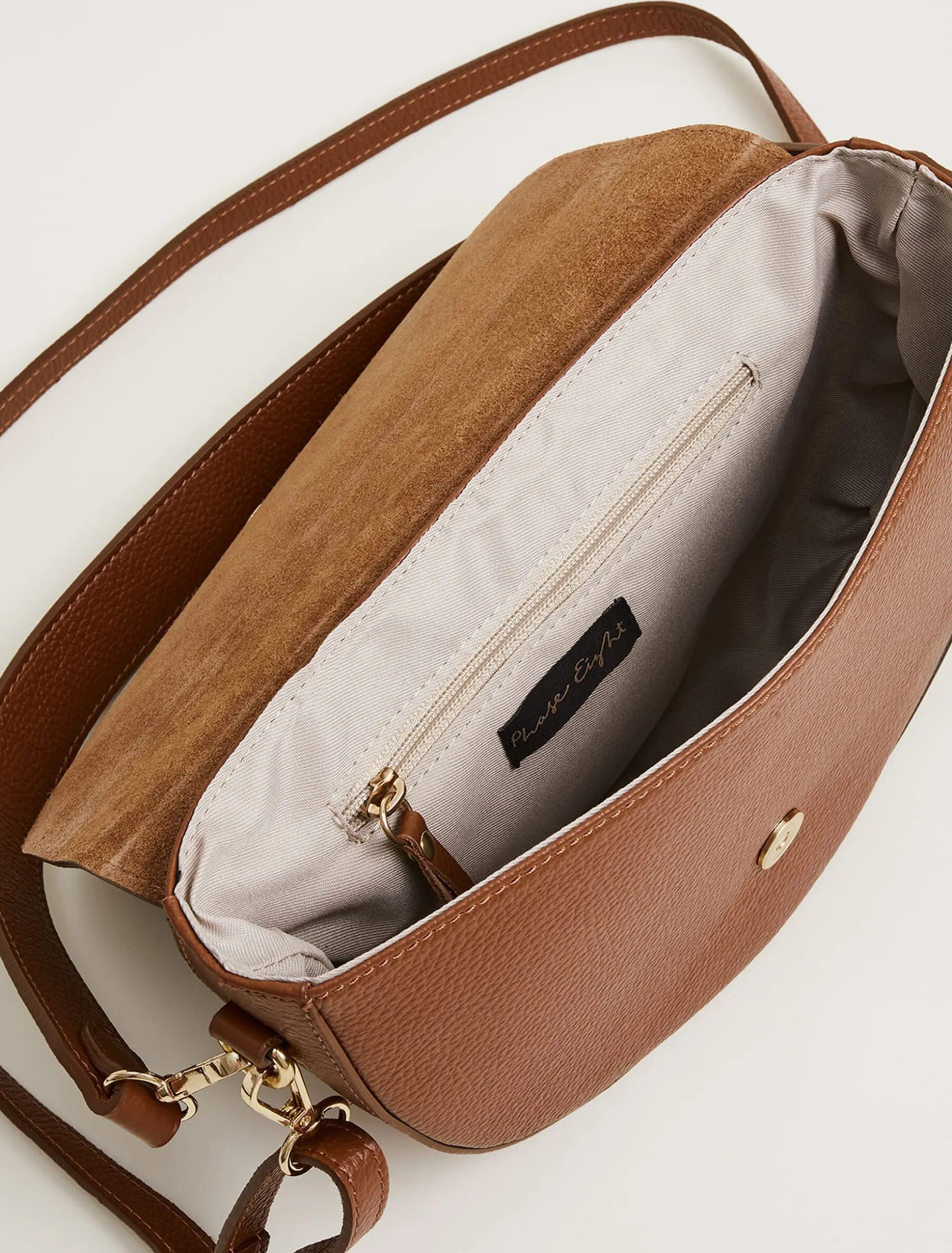 Textured Leather Cross Body Bag