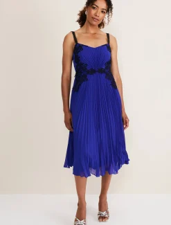 Tiffany Lace Pleated Midi Dress