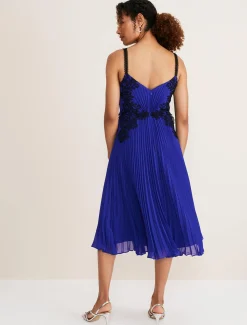 Tiffany Lace Pleated Midi Dress