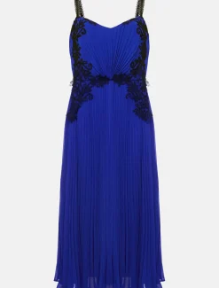 Tiffany Lace Pleated Midi Dress
