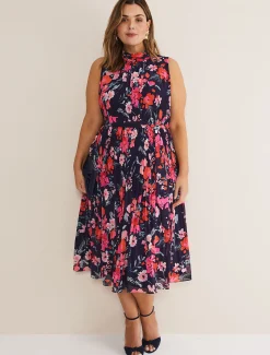 Tillie Floral Pleated Midi Dress