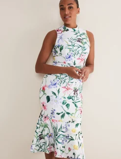 Tina Floral Fit And Flare Midi Dress