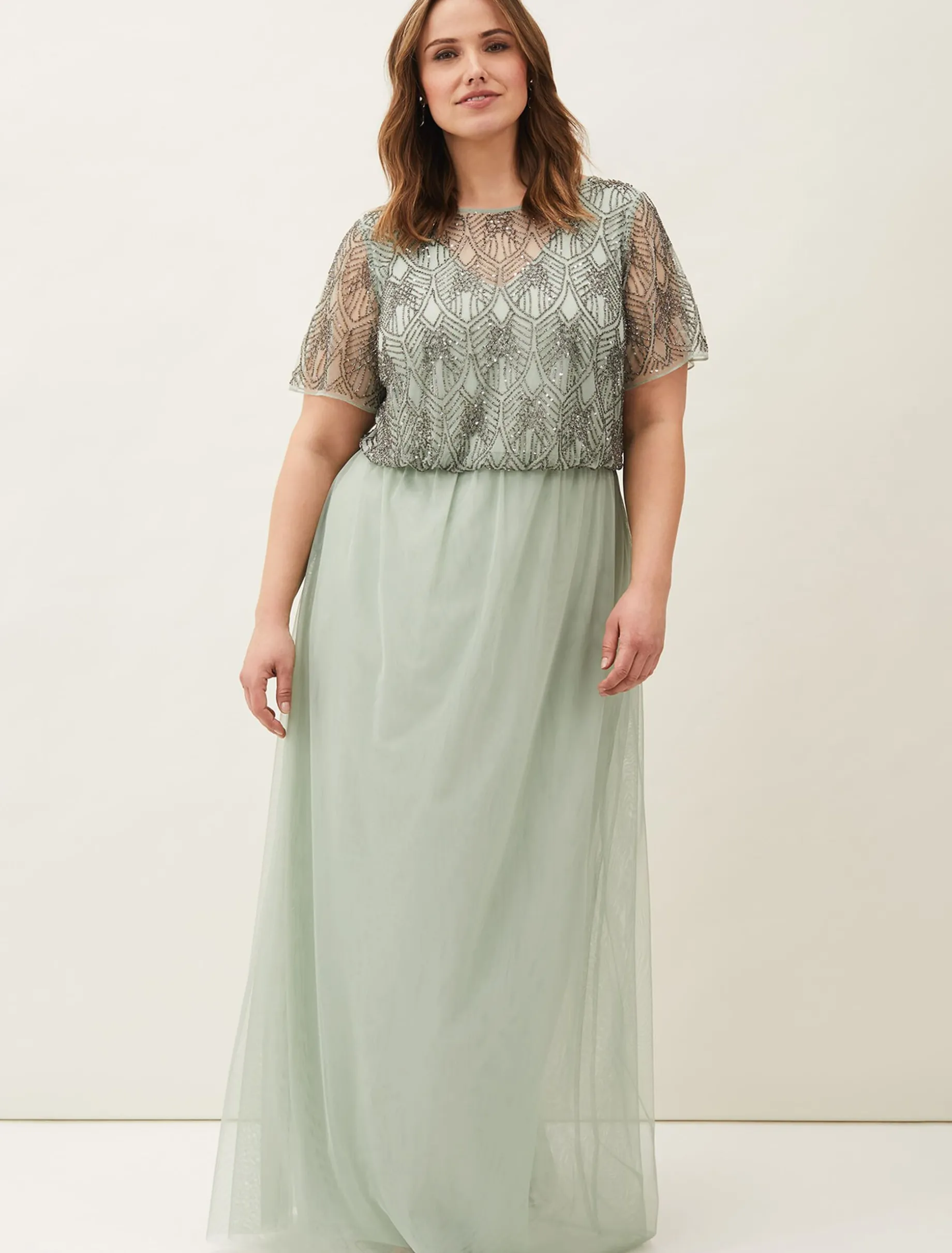 Tomasi Beaded Tulle Maxi Dress