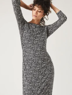 Trina Textured Print Lace Dress