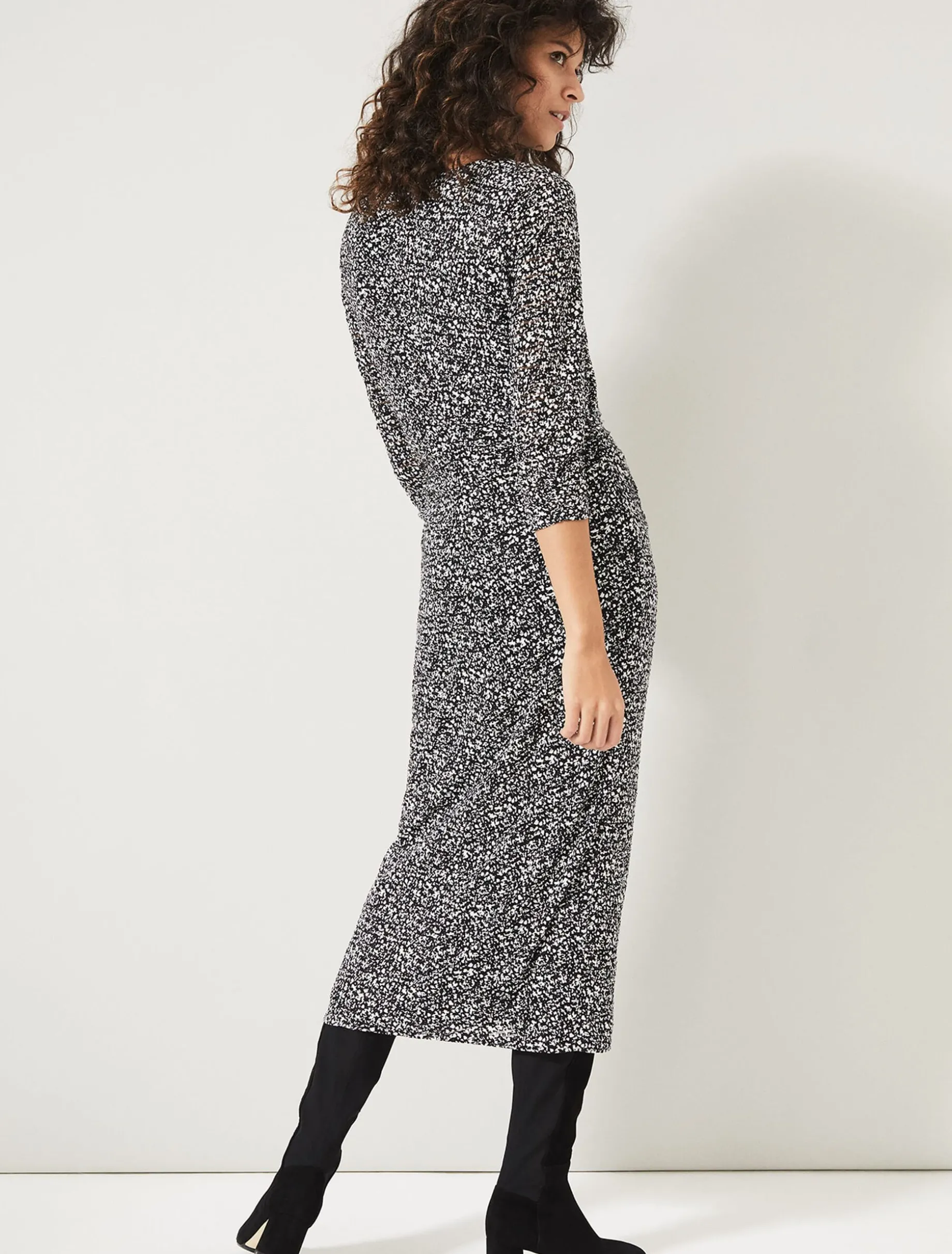 Trina Textured Print Lace Dress