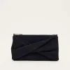Twist Front Suede Clutch Bag