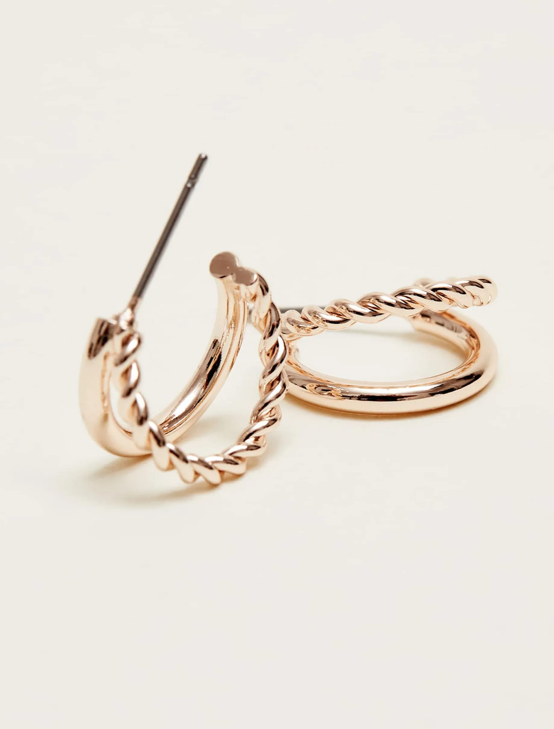 Twist Huggie Hoop Earrings