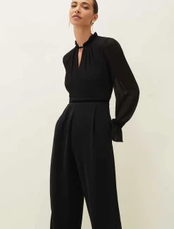 Una Velvet Trim Jumpsuit