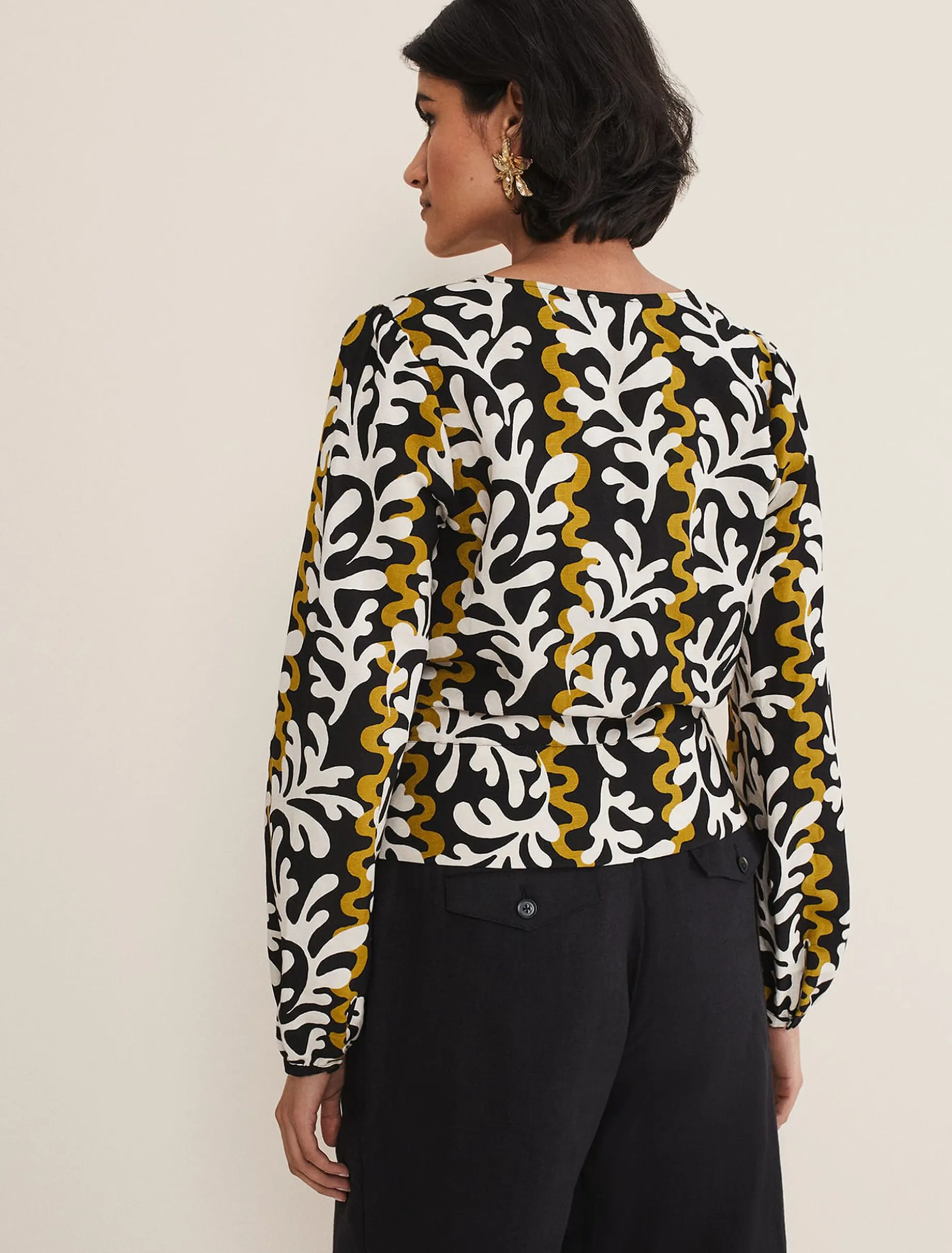 Vienna Linen Wrap Blouse