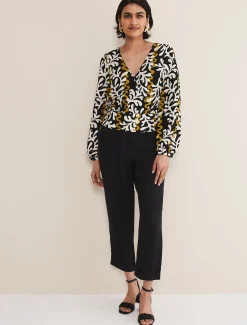 Vienna Linen Wrap Blouse
