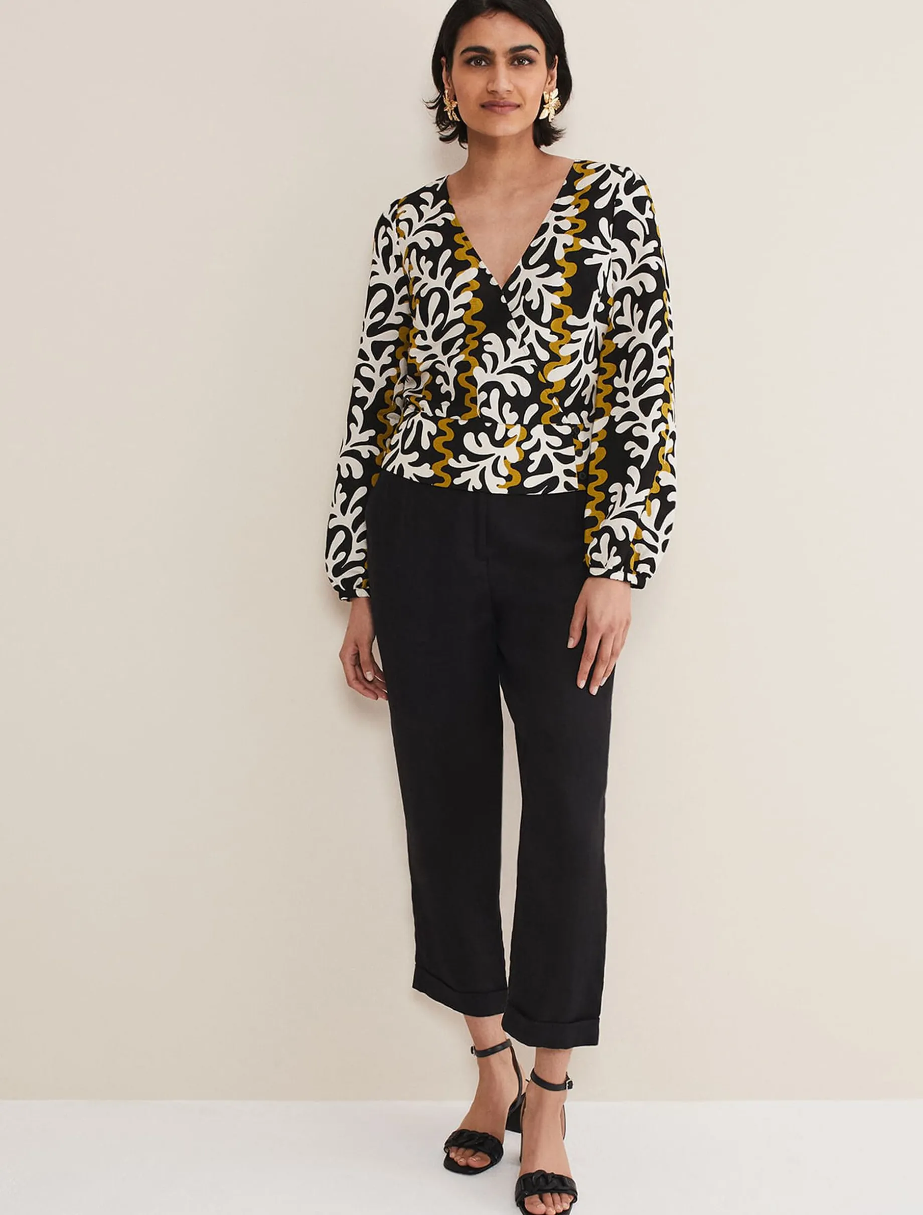 Vienna Linen Wrap Blouse