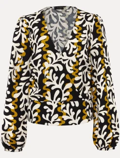 Vienna Linen Wrap Blouse
