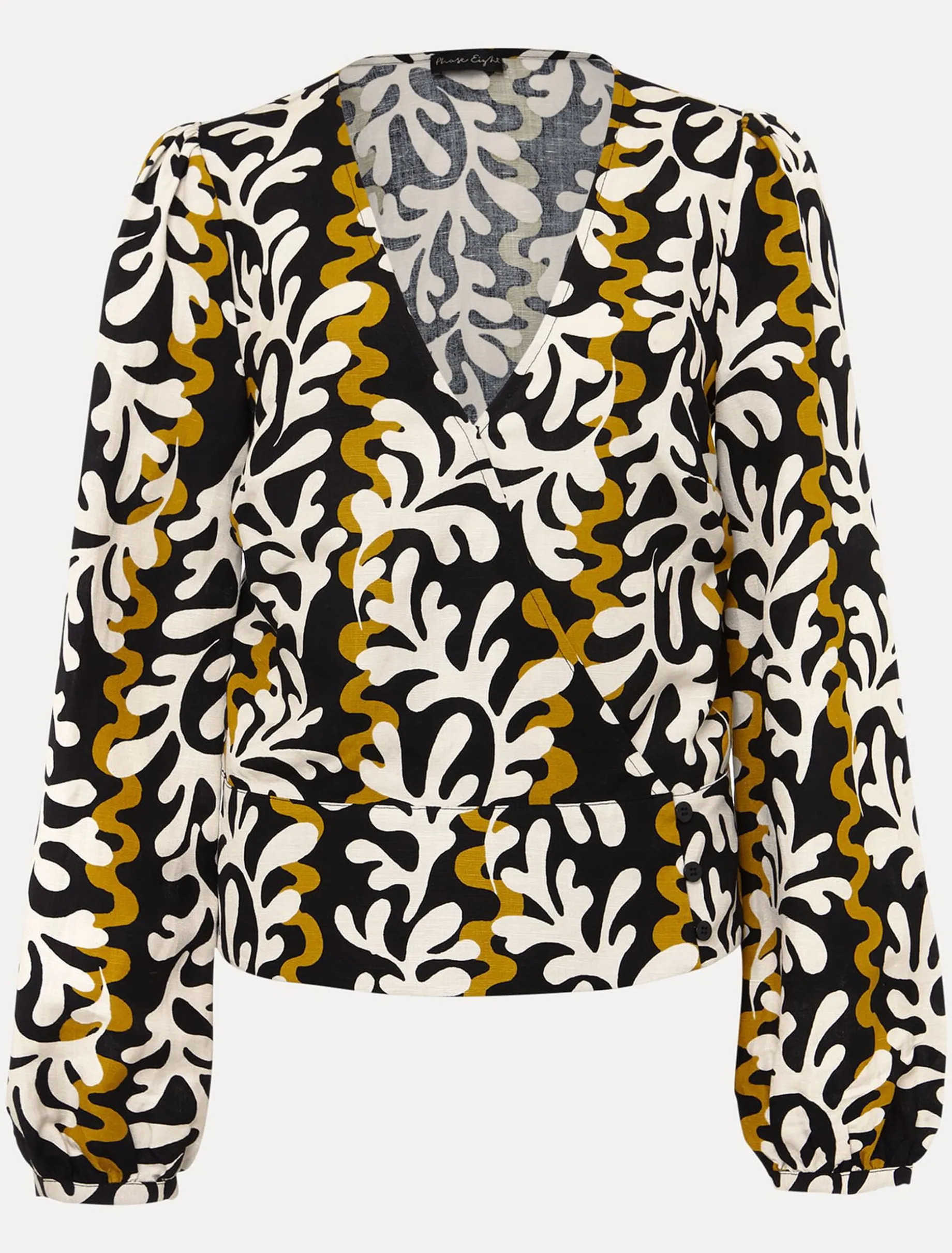 Vienna Linen Wrap Blouse