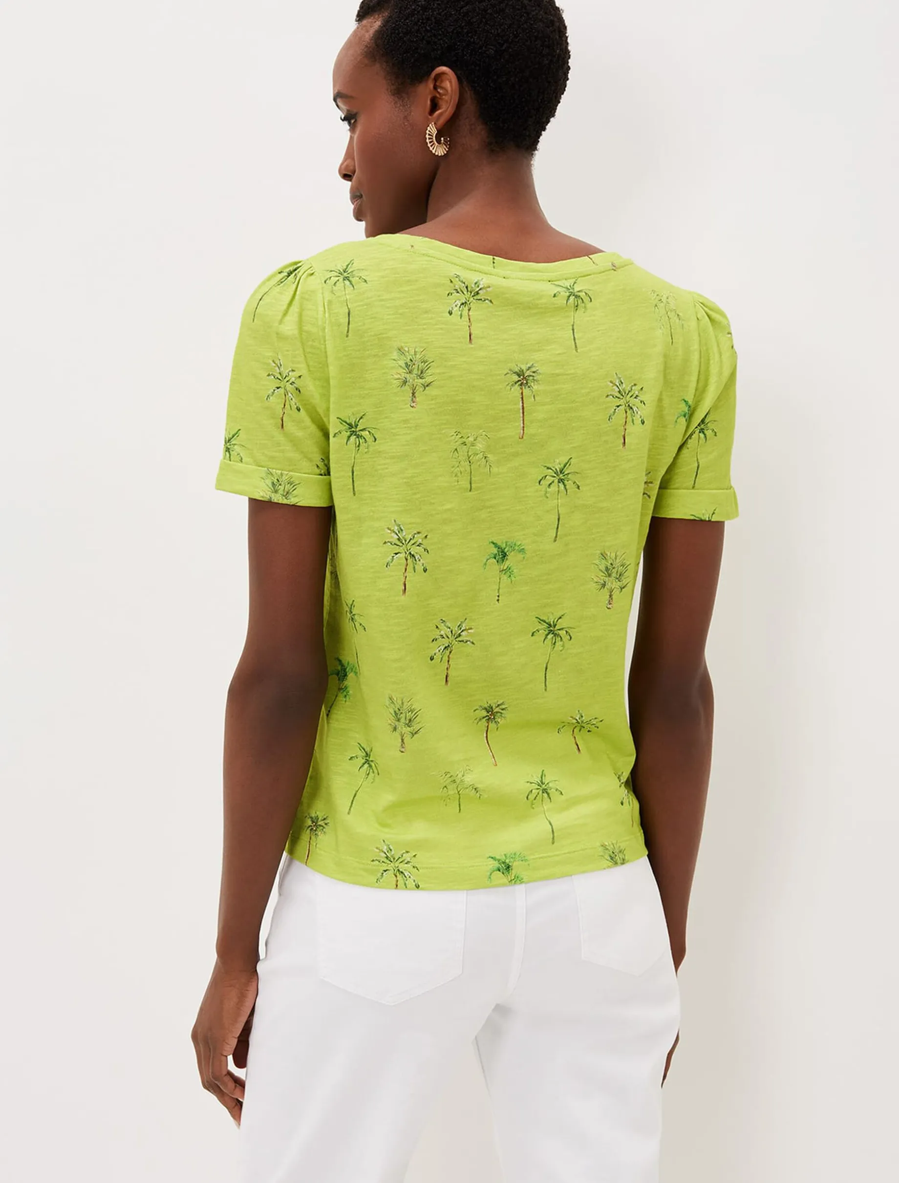 Violeta Cotton Palm Print Top