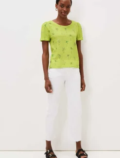 Violeta Cotton Palm Print Top