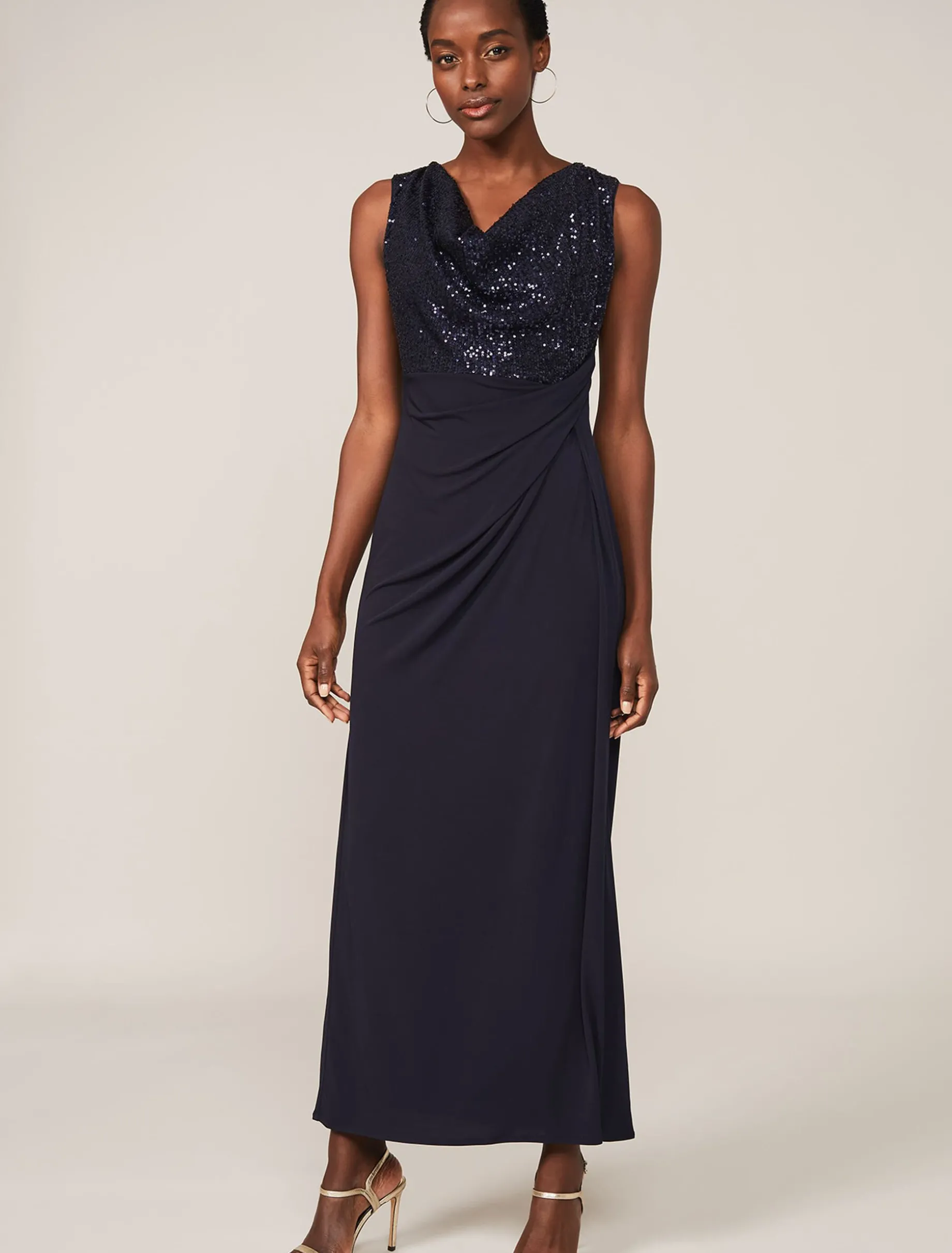 Wanda Sequin Cowl Maxi Dress