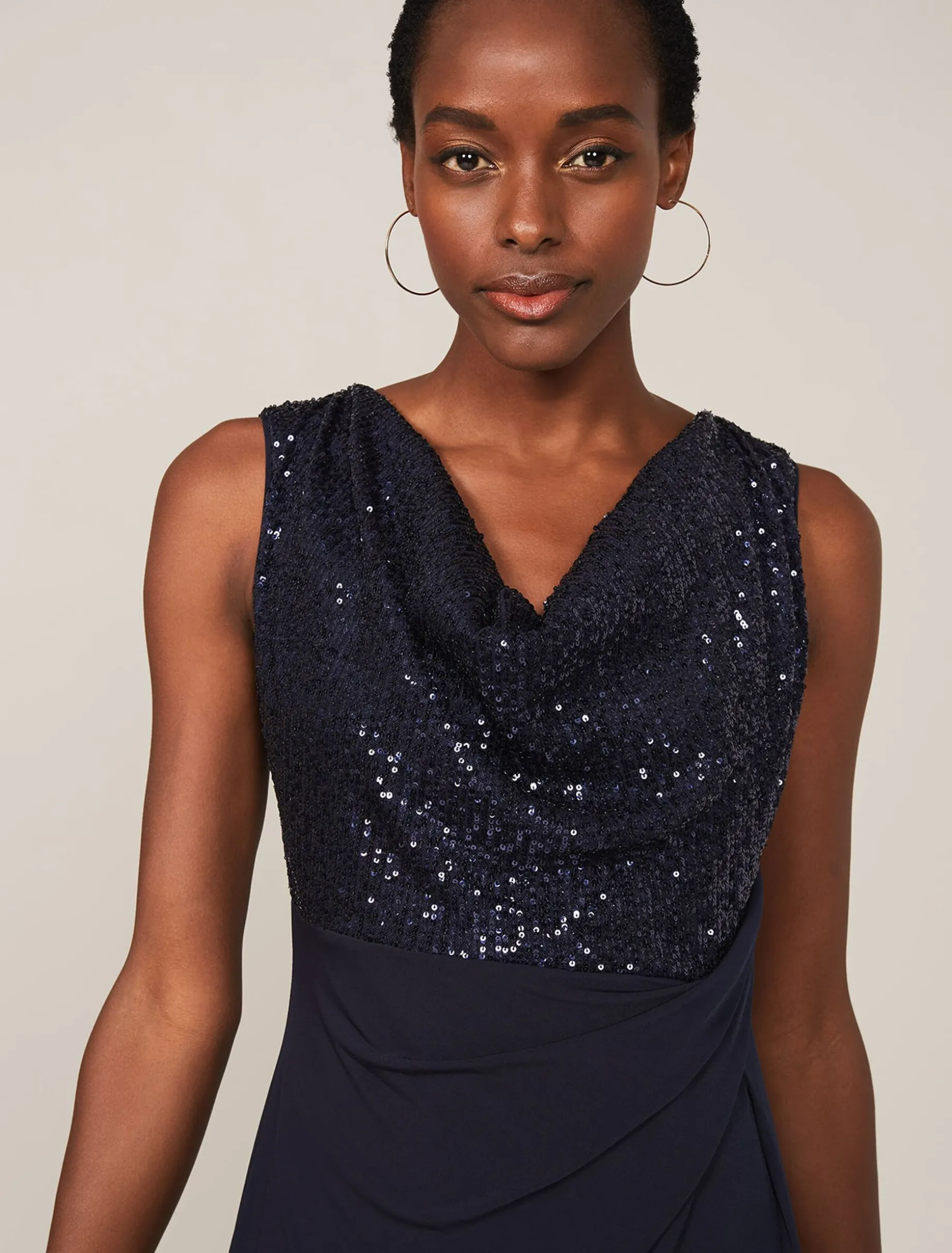 Wanda Sequin Cowl Maxi Dress