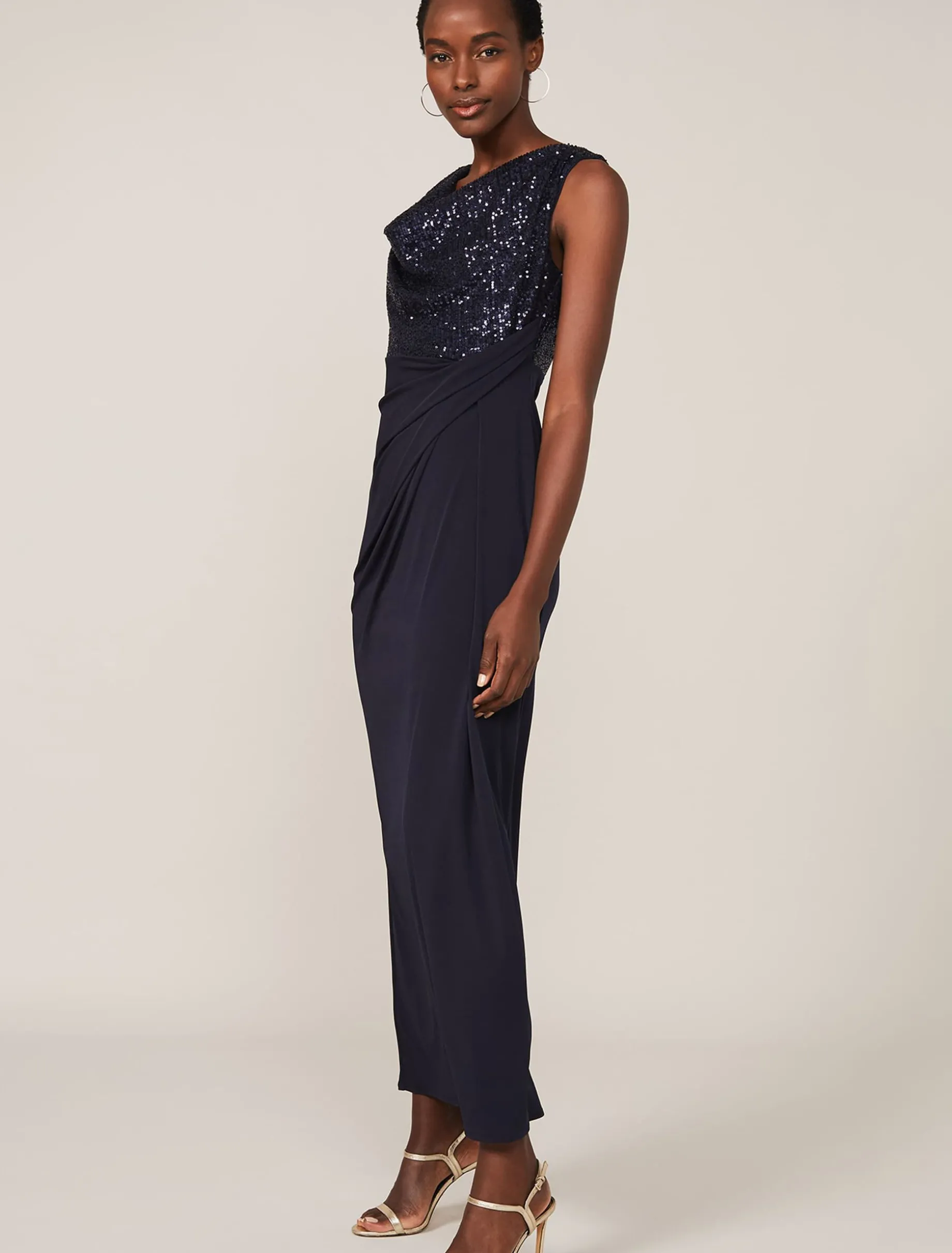 Wanda Sequin Cowl Maxi Dress