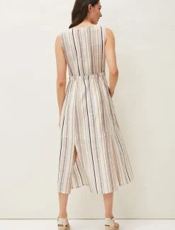 Whitney Stripe Sleeveless Midi Dress