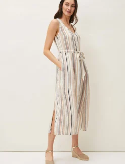 Whitney Stripe Sleeveless Midi Dress