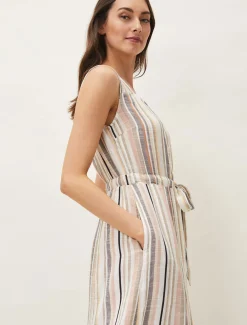 Whitney Stripe Sleeveless Midi Dress