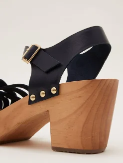 Woven Clog Heel Sandal