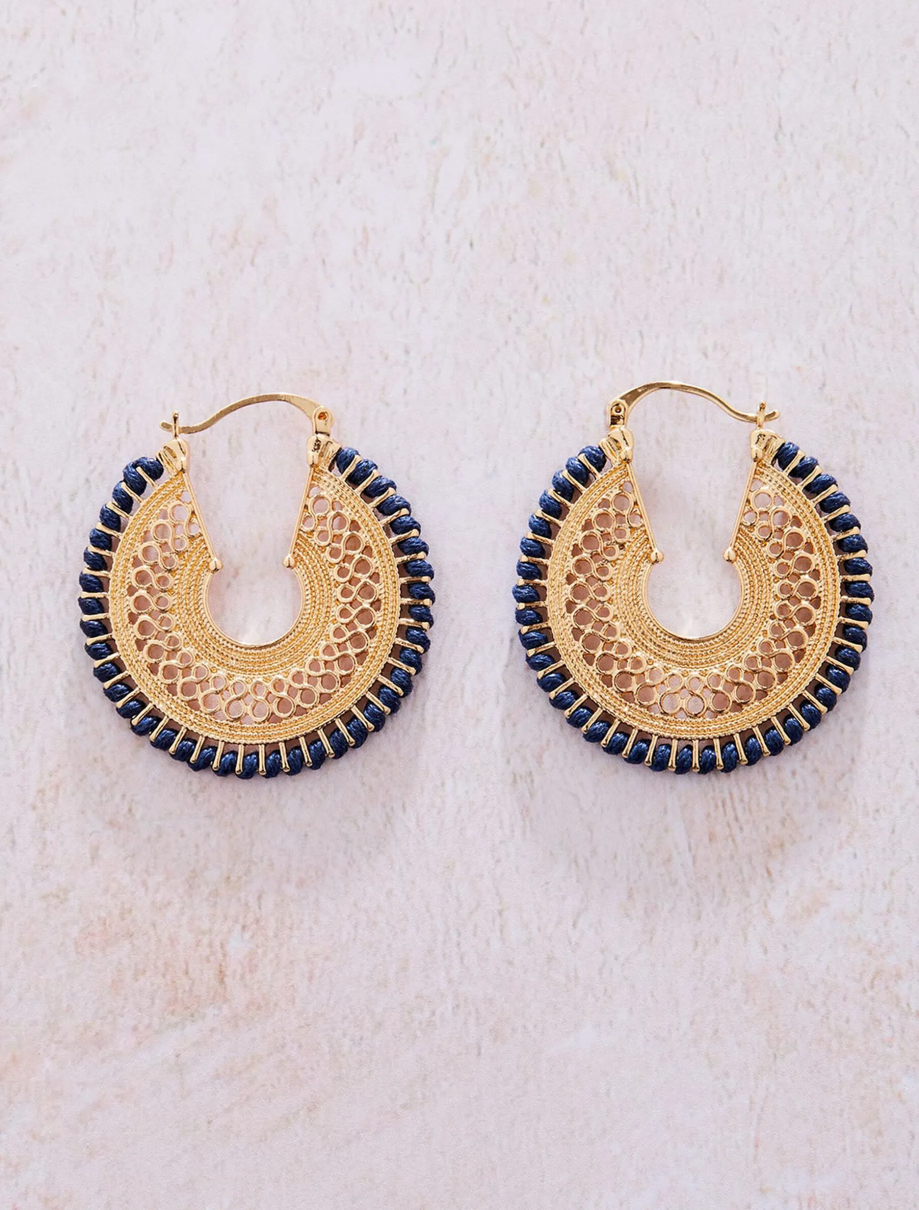 Woven Edge Hoop Earring