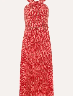 Yas Abstract Print Halterneck Dress