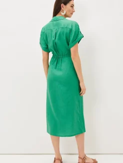 Yasse Linen Wrap Midi Dress