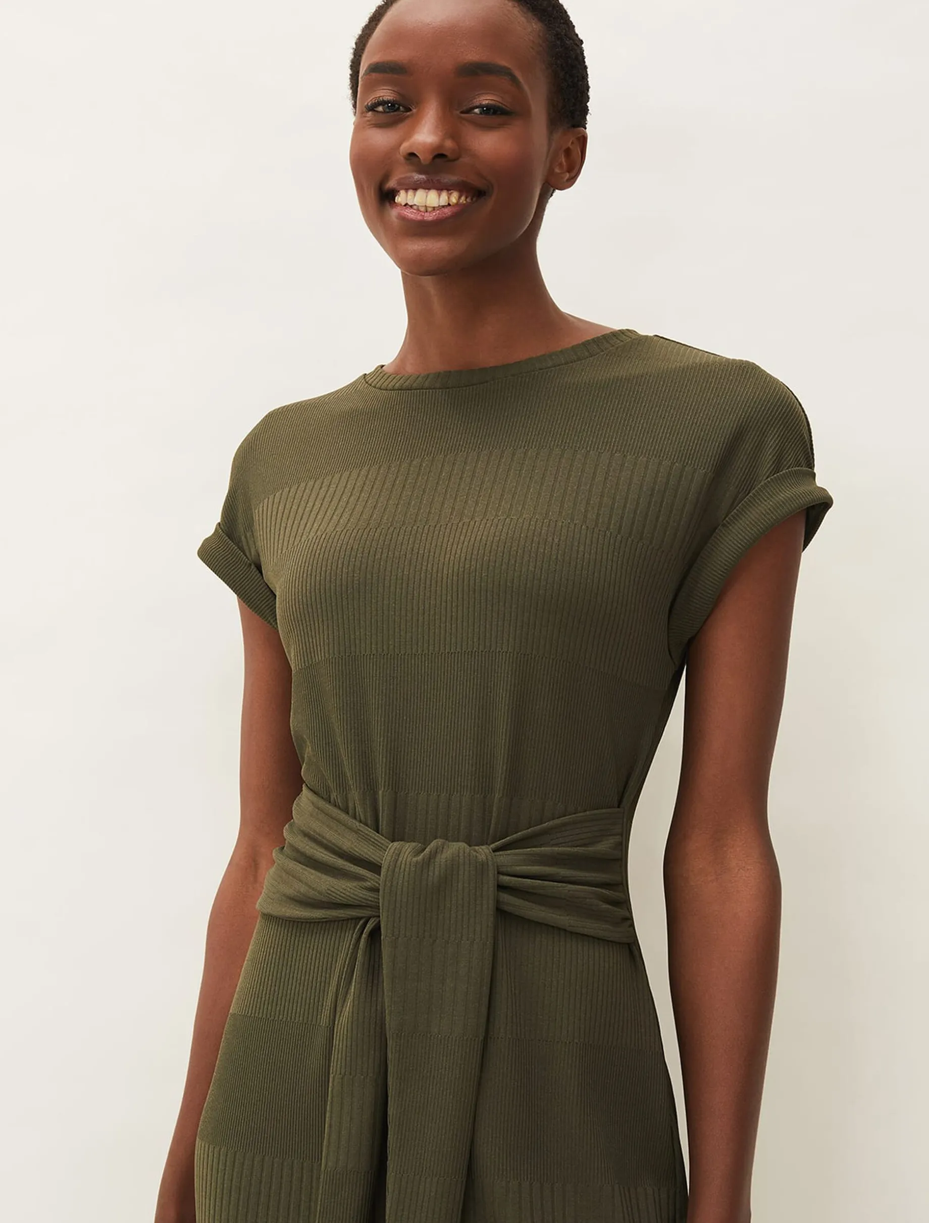 Yazmina Ribbed Jersey Midi Dress
