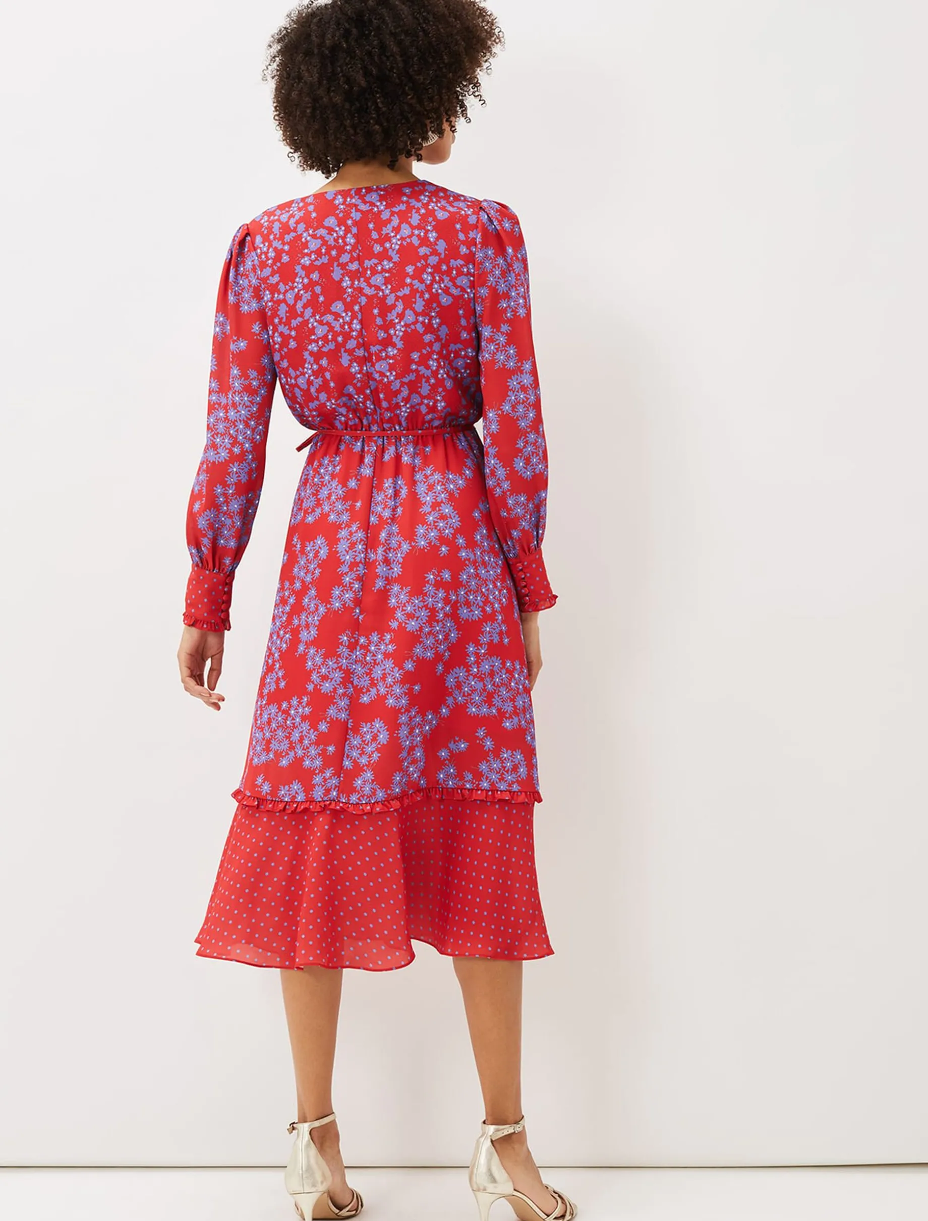 Zahara Floral And Spot Print Dress