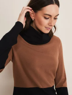 Zasha Colourblock Cowl Neck Jumper